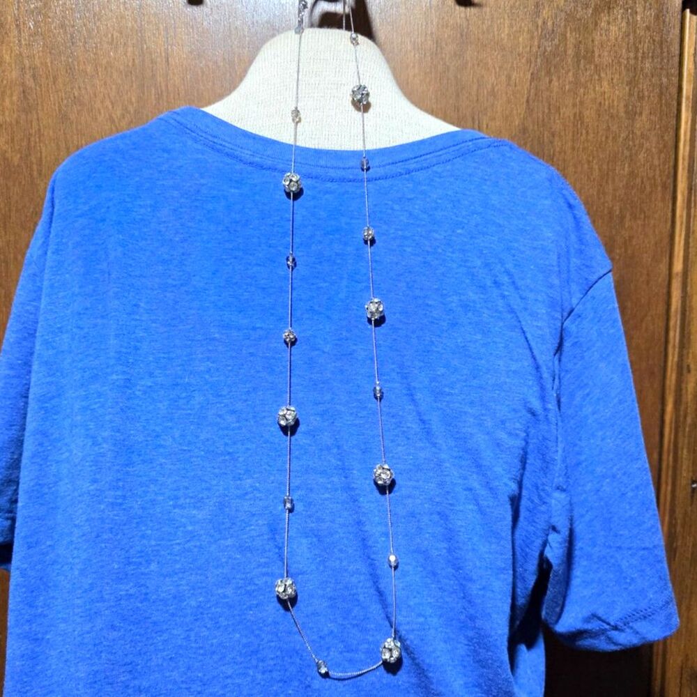 LOFT Silver Tone Beaded Station Necklace 18" Long